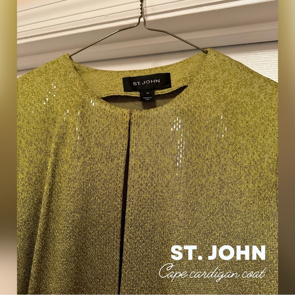 St. John Ombré Green Cape Jacket